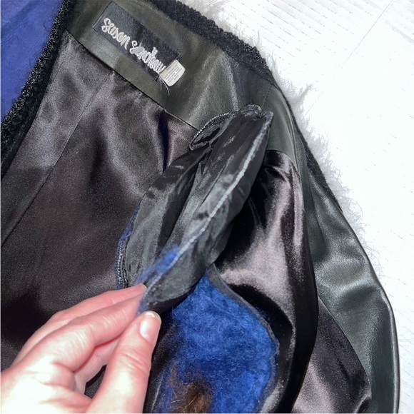 Vintage Leather Patchwork Kimono Jacket - Picture 12 of 12